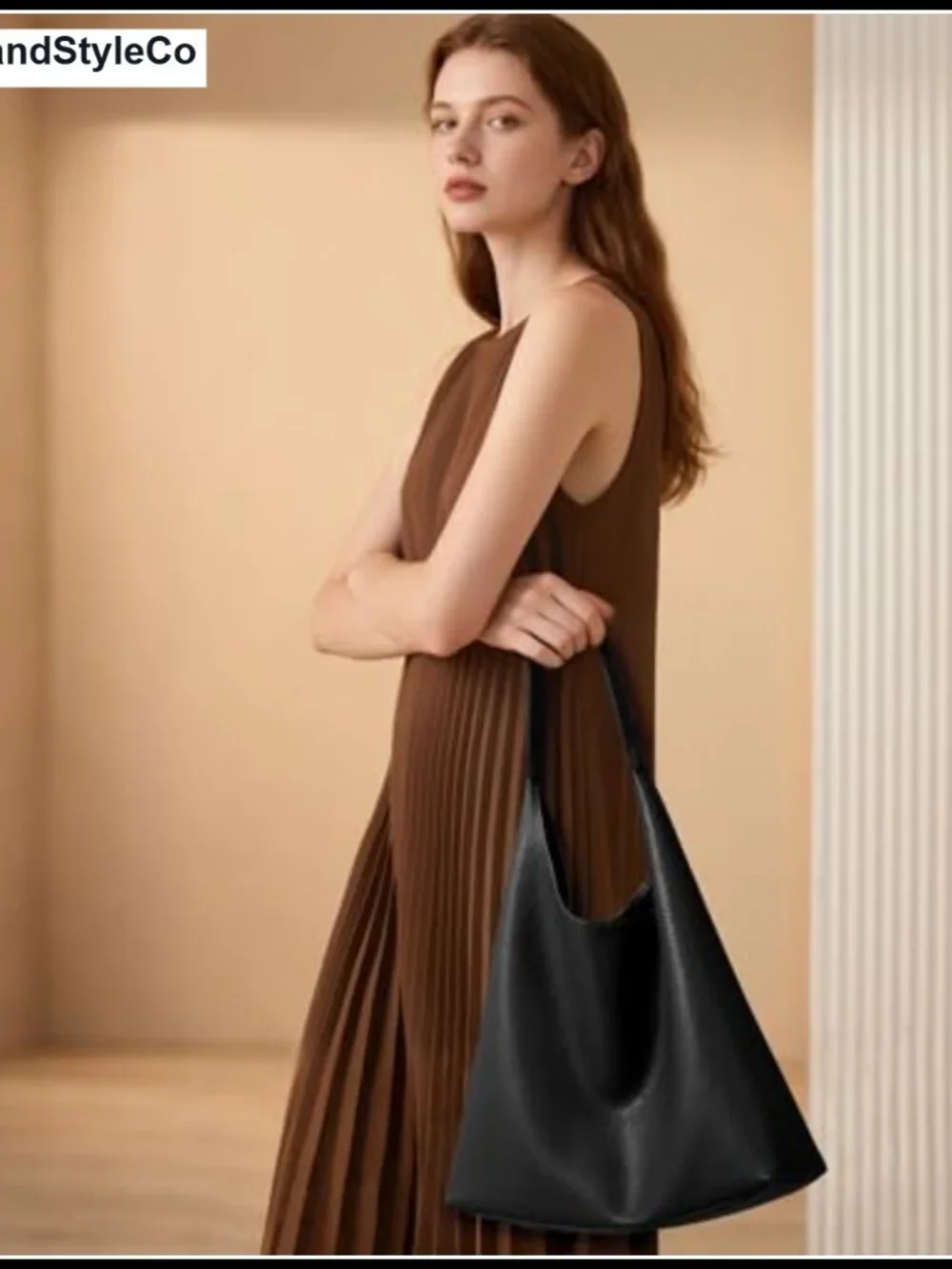 KALIDI Slouchy Hobo Bag Vegan Leather Shoulder Tote Weekender Everyday Purse